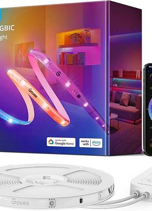 Govee h619c rgbic led стрічка 10 м wi-fi + bluetooth, без блока живлення, легке б/в