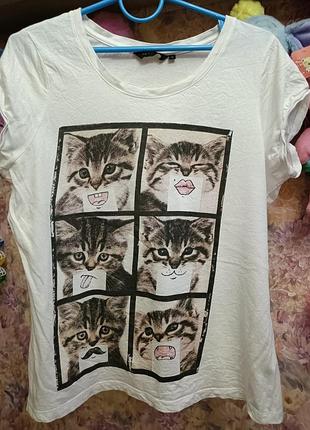 Футболка с 🐱 котиками классная new look