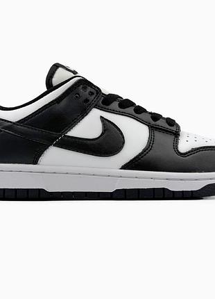 Кроссовки мужские, кроссовки женские, 1в1 люкс качество, кожа, nike dunk low white/black, sky-nik-0392