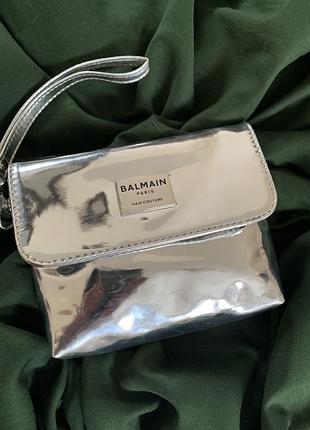 Срібний клатч-косметичка balmain paris hair couture (limited edition).