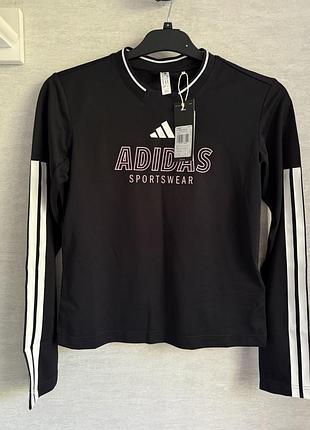 Лонгслів спортивний чорний adidas