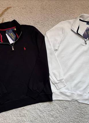 Зип свитшот 1/3polo ralph lauren черный/белый