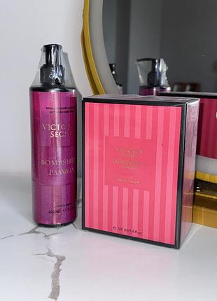 Victoria’s secret набір bombshell passion парфуми 100 мл+крем парфумований для тіла