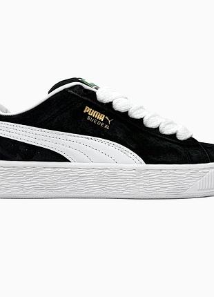 Кроссовки мужские, кроссовки женские, 1в1 люкс качество, кожа, puma suede xl black/white, sky-pum-0024