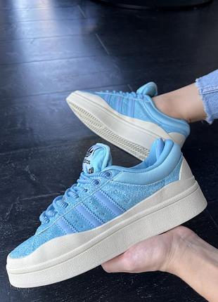 Кроссовки мужские, кроссовки женские, 1в1 люкс качество, кожа, campus x bad bunny blue premium, ananas-081