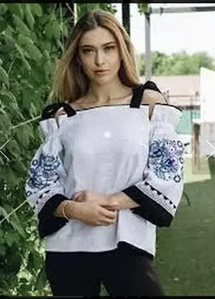 Вишиванка льон натуральний купити двостороння україна нова xs, s