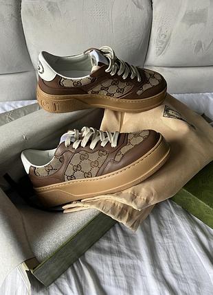 Кросівки чоловічі, кросівки жіночі, 1в1 люкс якість, шкіра, gg sneakers, ananas-128