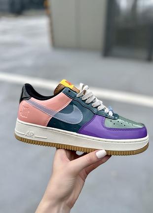 Кросівки чоловічі, кросівки жіночі, 1в1 люкс якість, шкіра, air force 1 low x undefeated, ananas-068