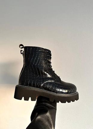 Кроссовки мужские, кроссовки женские, 1в1 люкс качество, кожа, pyrhon boots black, ananas-100