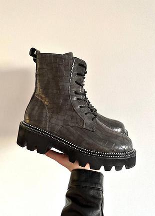 Кроссовки мужские, кроссовки женские, 1в1 люкс качество, кожа, boots python green, ananas-098
