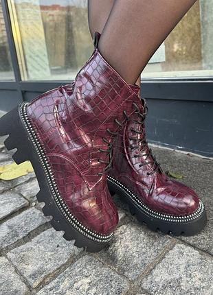 Кроссовки мужские, кроссовки женские, 1в1 люкс качество, кожа, boots burgundy ❄️, ananas-134