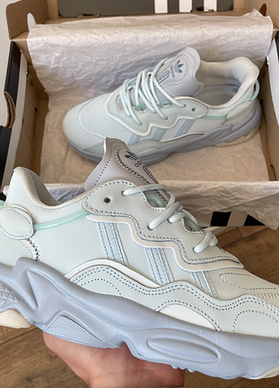 Кросівки чоловічі, кросівки жіночі, 1в1 люкс якість, шкіра, adidas ozweego blue, juice-0655v