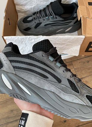 Кроссовки мужские, кроссовки женские, 1в1 люкс качество, кожа, yeezy boost 700 v2 grey black, juice-0542v