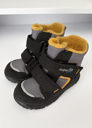 Черевики зимові дитячі superfit husky 22 розмір, мембрана gore-tex, чорні
