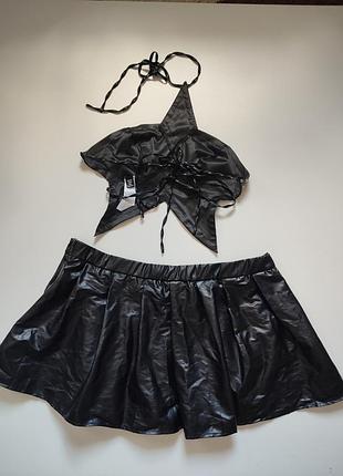 Кожаный костюм shein 5