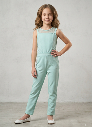 Праздничный мятный комбинезон river island для девочки 9-10 лет