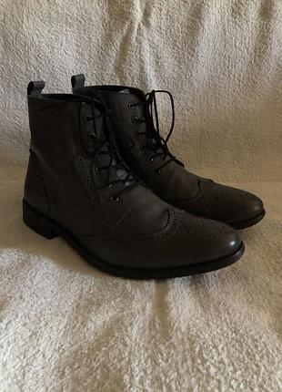 Шкiрянi черевики броги вiдомого британьського бренду jones bootmaker original