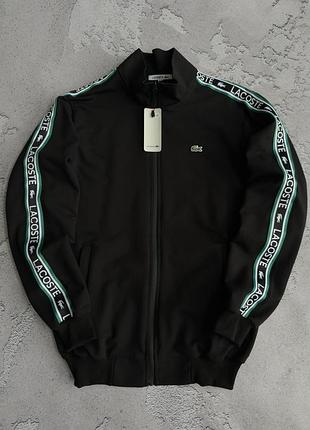 Олимпийка lacoste черная кофта мужская / женская