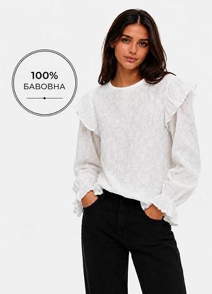 Легка бавовняна блуза в вікторіанському стилі l/xl італія