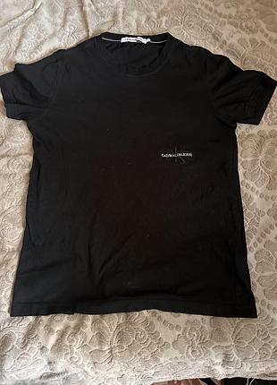 Футболка calvin klein jeans 100% бавовна чорна