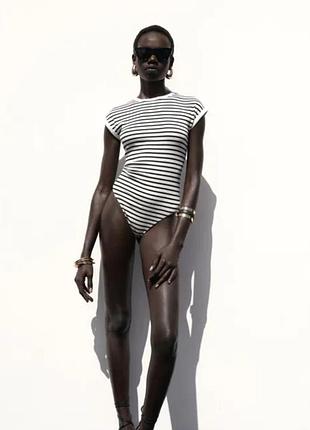 Боді в рубчик zara