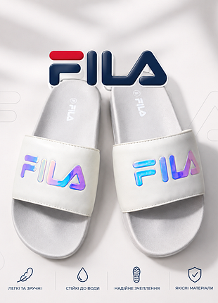 100% оригінал! жіночі шльопанці fila — 36 розмір (в наявності) білі тапки сланці оригінал (в наявності)
