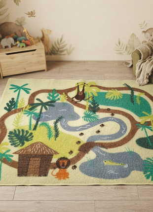 Детский игровой ковер с коротким ворсом ikea djungelskog (дьюнгельского)
