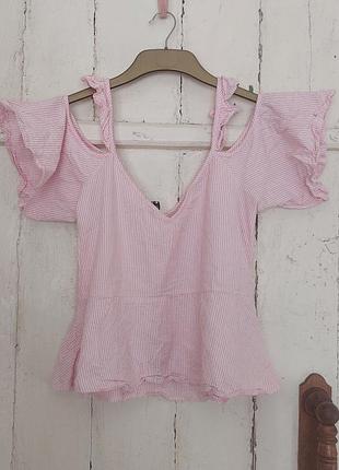 Котонова блузка з воланами на плечах,14/xl