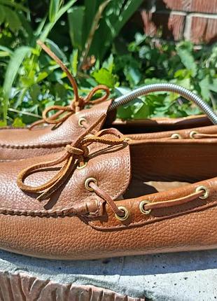 Кожаные мужские мокасины / топсайдеры brooks brothers, размер 44.5-45 (стелька 29 см)