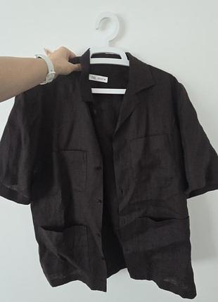 Сорочка zara льон чоловіча м.