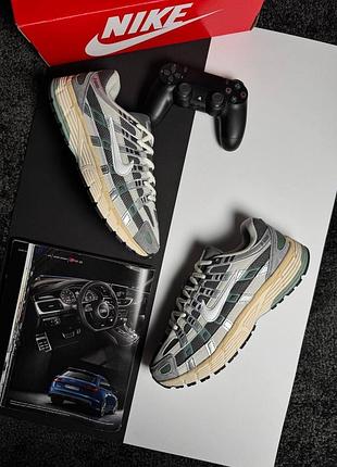 Чоловічі кросівки nike p-6000 grey beige green