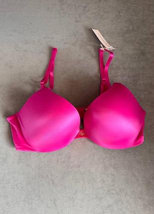 Яскравий сатиновий бюстгальтер з пуш ап вікторія сікрет оригінал victorias secret виктория сикрет