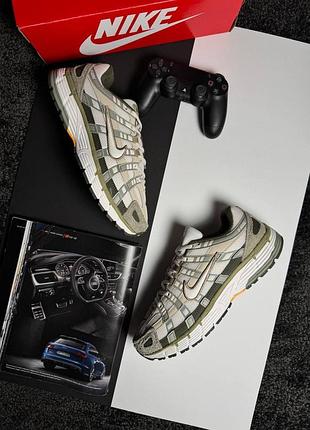 Чоловічі кросівки nike p-6000 olive white beige
