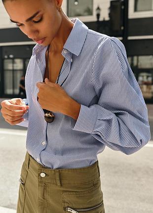 Хлопковая полосатая рубашка от zara