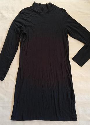 Черное базовое платье-гольф vero moda из органического хлопка (xl)