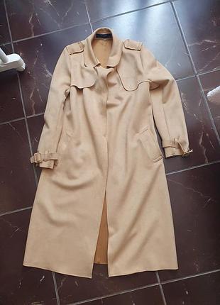 Замшевый тренч zara basic / длинный плащ zara