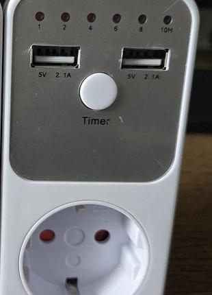 Заряджання з таймером на 2 usb