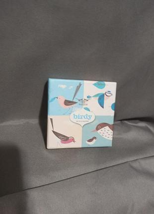 Набор из четырех подставок под чашки magpie birdy с иллюстрациями птиц и пробковой основой
