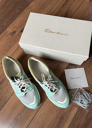 Шкіряні кросівки santoni, p. 40, італія, оригінал, нові