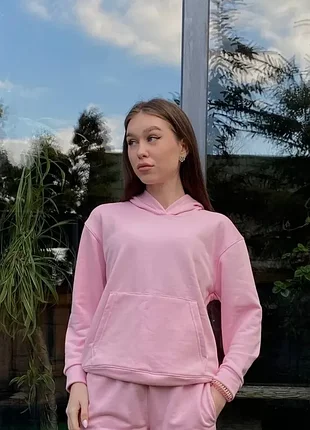 Худі жіноче без флісу рожеве