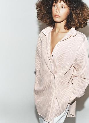 Полосатая рубашка оверсайз от zara