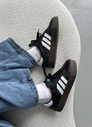 😍 жіночі кросівки adidas samba rose w black gum