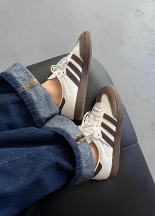 😍 женские кроссовки adidas samba beige/brown