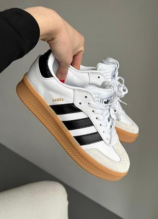😍 женские кроссовки adidas samba xlg white/black gum