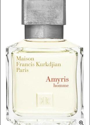 Мужская туалетная вода maison francis kurkdjian amyris homme 70мл использован 15%