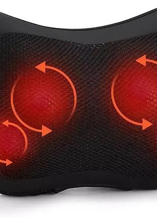 Массажная подушка aerlang mp01 shiatsu для шеи, спины и плеч с подогревом, 3 скорости, 4 ролика