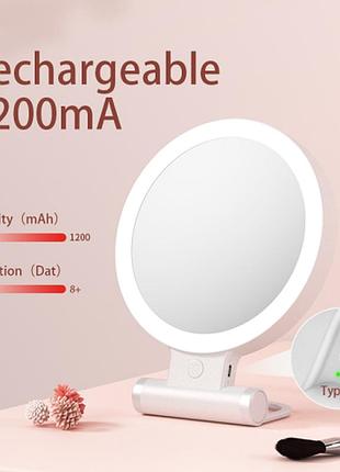Складное настольное зеркало с led подсветкой m21 type-c