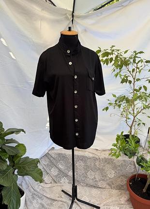 Чорна лляна сорочка levato унісекс oversize