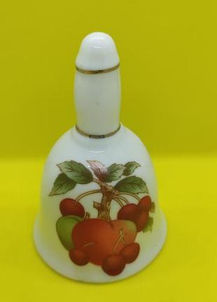 Вінтажний керамічний дзвоник royal crest «фруктовий сад» 🍒🍎