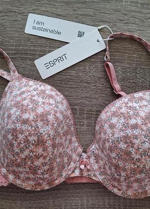 Розовый цветочный бюстгальтер esprit с мягким кружевом